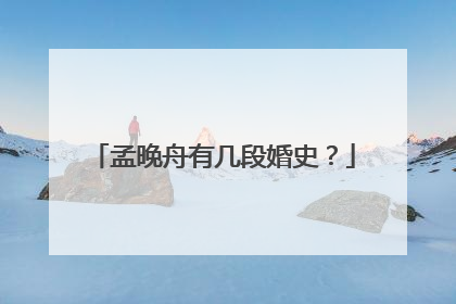 孟晚舟有几段婚史?