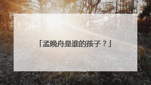 孟晩舟是谁的孩子？