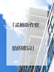 孟楠新作软肋的歌词