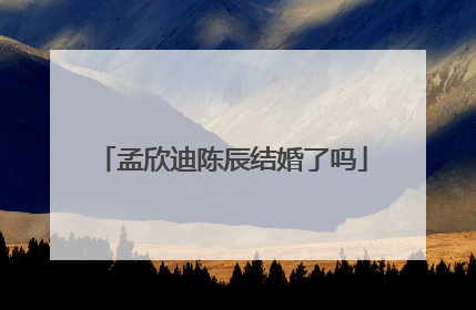 孟欣迪陈辰结婚了吗