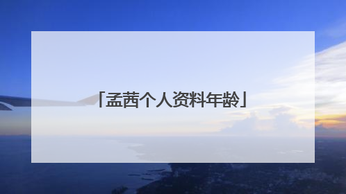 孟茜个人资料年龄