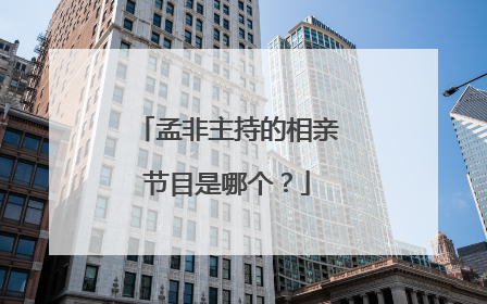 孟非主持的相亲节目是哪个?