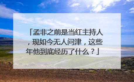 孟非之前是当红主持人,现如今无人问津,这些年他到底经历了什么?