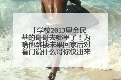 学校2013里金民基的哥哥去哪里了!为啥他跳楼未果回家后对着门说什么哥你快出来吧之类的?