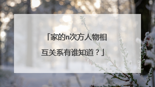 家的n次方人物相互关系有谁知道?