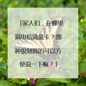家人们,在哪里搞电信流量卡?那种很划算的可以方便说一下嘛?