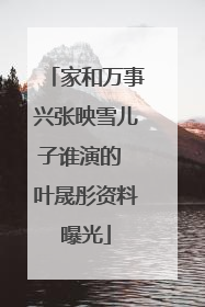 家和万事兴张映雪儿子谁演的 叶晟彤资料曝光