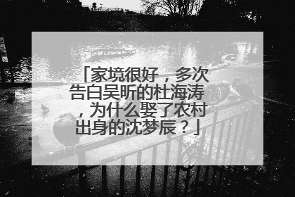 家境很好，多次告白吴昕的杜海涛，为什么娶了农村出身的沈梦辰？