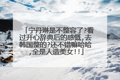 宁丹琳是不整容了?看过开心辞典后的感慨,去韩国整的?还不错嘛哈哈,全是人造美女!!