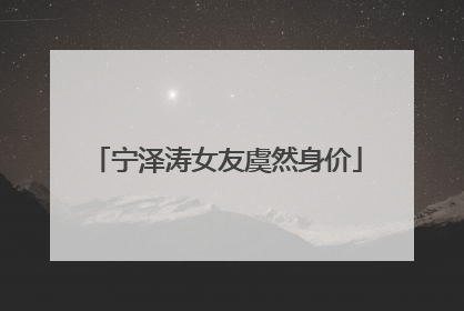 宁泽涛女友虞然身价