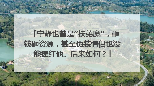 宁静也曾是“扶弟魔”，砸钱砸资源，甚至伪装情侣也没能捧红他。后来如何？