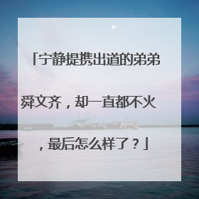 宁静提携出道的弟弟舜文齐，却一直都不火，最后怎么样了？
