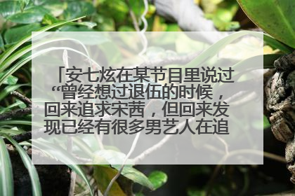 安七炫在某节目里说过“曾经想过退伍的时候，回来追求宋茜，但回来发现已经有很多男艺人在追求宋茜了