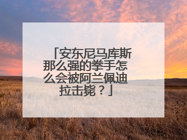 安东尼马库斯那么强的拳手怎么会被阿兰佩迪拉击毙?