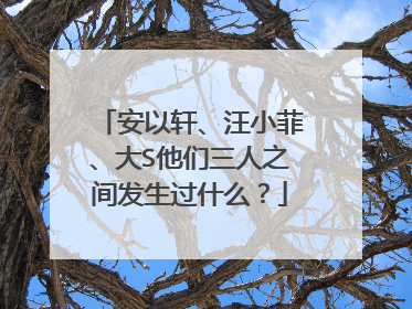安以轩、汪小菲、大S他们三人之间发生过什么？
