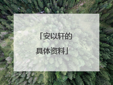 安以轩的具体资料