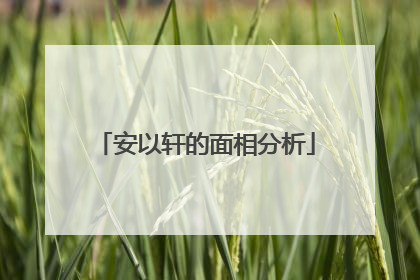 安以轩的面相分析