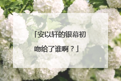 安以轩的银幕初吻给了谁啊?