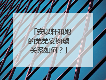 安以轩和她的弟弟安钧璨关系如何?