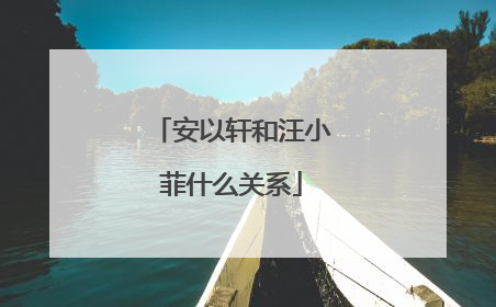安以轩和汪小菲什么关系