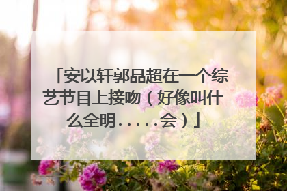 安以轩郭品超在一个综艺节目上接吻(好像叫什么全明.....会)