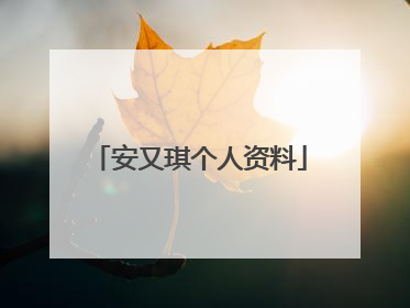 安又琪个人资料