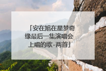 安在旭在星梦奇缘最后一集演唱会上唱的歌-两首