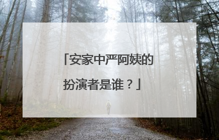 安家中严阿姨的扮演者是谁？