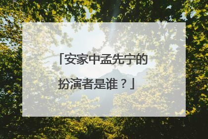 安家中孟先宁的扮演者是谁?