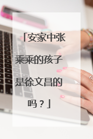 安家中张乘乘的孩子是徐文昌的吗？