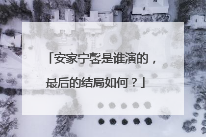 安家宁馨是谁演的,最后的结局如何?