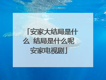 安家大结局是什么 结局是什么呢安家电视剧