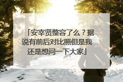 安宰贤整容了么?据说有前后对比照但是我还是想问一下大家