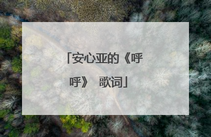 安心亚的《呼呼》 歌词