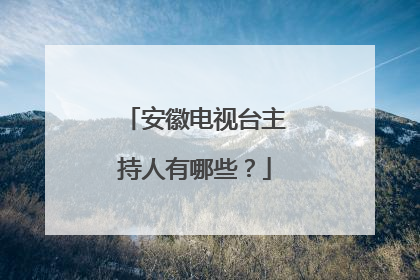 安徽电视台主持人有哪些？