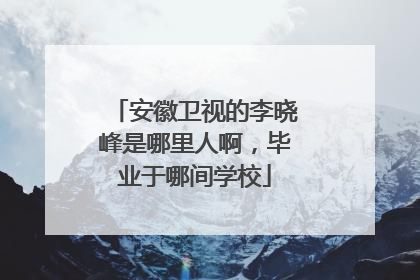 安徽卫视的李晓峰是哪里人啊，毕业于哪间学校