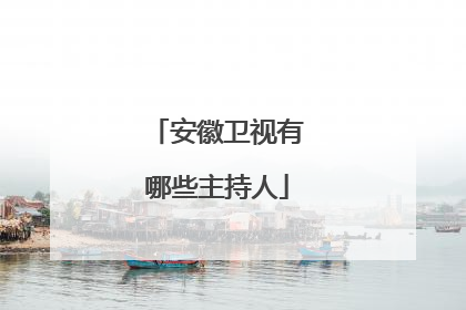 安徽卫视有哪些主持人