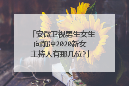 安微卫视男生女生向前冲2020新女主持人有那几位?