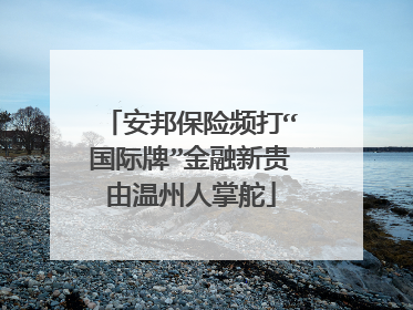 安邦保险频打“国际牌”金融新贵由温州人掌舵