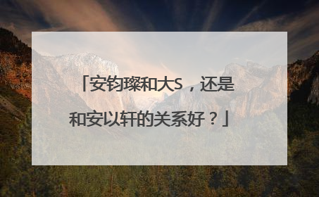 安钧璨和大S，还是和安以轩的关系好？