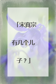 宋真宗有几个儿子？