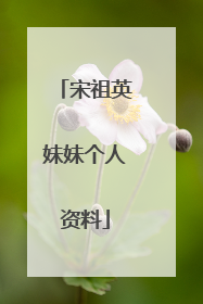 宋祖英妹妹个人资料