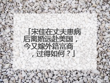 宋佳在丈夫患病后离婚远赴美国，今又嫁外籍富商 ，过得如何？