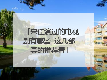 宋佳演过的电视剧有哪些 这几部真的推荐看
