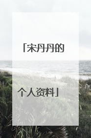 宋丹丹的个人资料