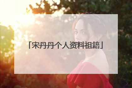 宋丹丹个人资料祖籍