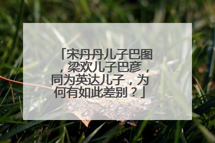 宋丹丹儿子巴图，梁欢儿子巴彦，同为英达儿子，为何有如此差别？