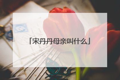 宋丹丹母亲叫什么