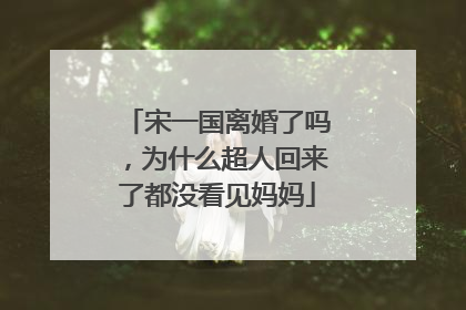 宋一国离婚了吗，为什么超人回来了都没看见妈妈