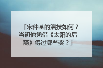 宋仲基的演技如何？当初他凭借《太阳的后裔》得过哪些奖？